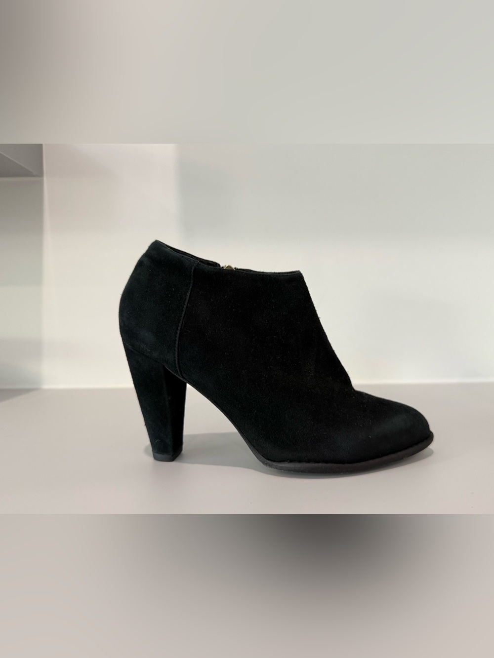 Elizabeth and James Black Suede Ankle Bootie